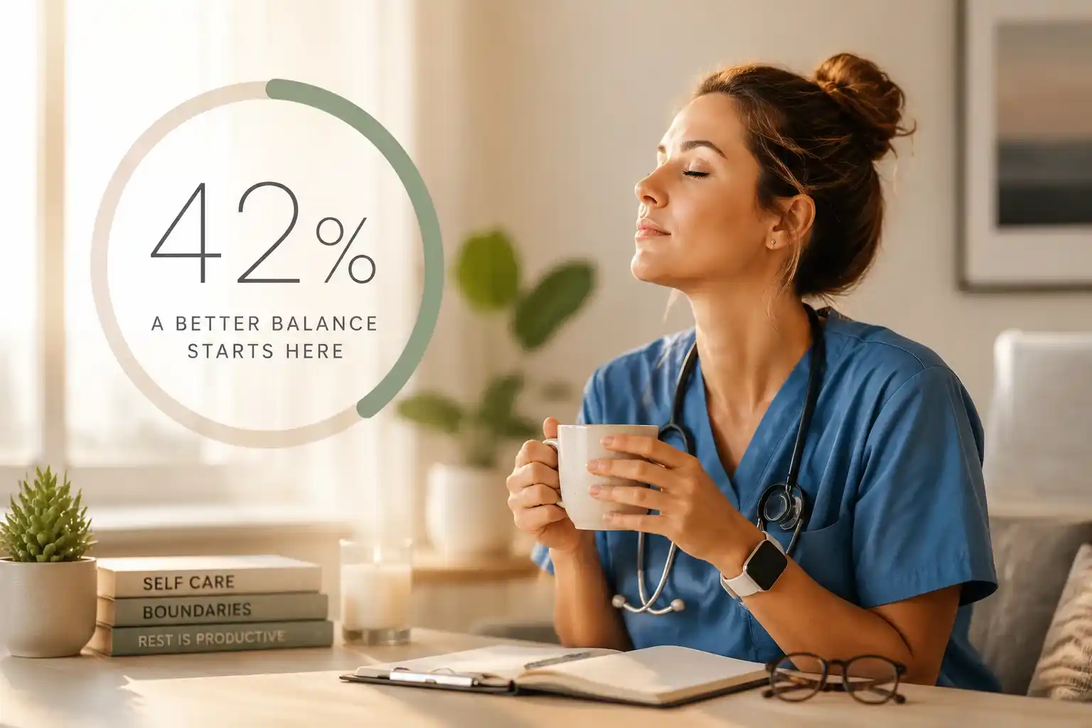 42% Rule for Burnout explained for nurses and overworked professionals.
