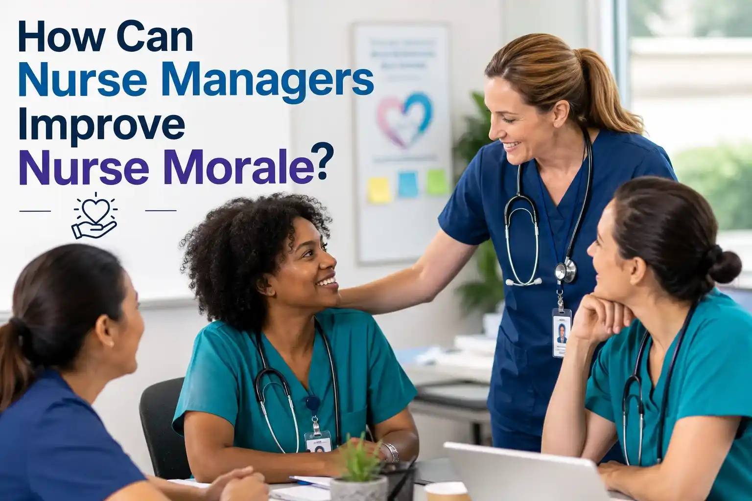 How can nurse managers improve nurse morale through supportive leadership, teamwork, and better communication in hospitals.